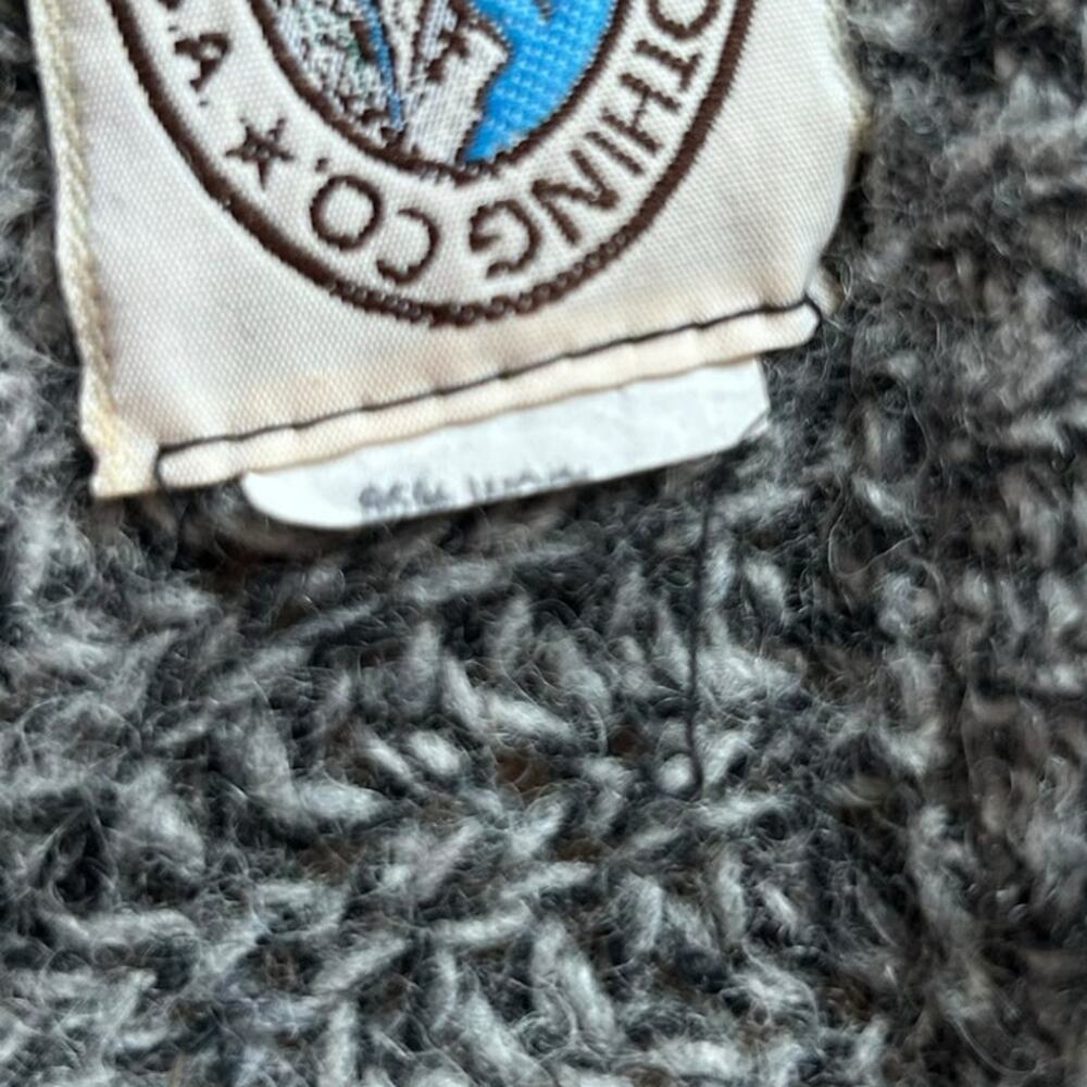 Vintage Gray Wool Sweater Men Sz Large 80s Dadcore Scandinavian Knit Retro Artsy - Picture 10 of 16